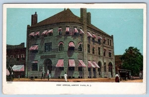 1907-10er POSTAMT ROT & WEISSE STREIFEN MARKISEN ASBURY PARK NJ ULLMAN POSTKARTE - Bild 1 von 2
