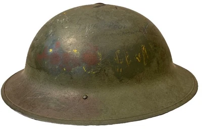 VTG WW2 British MKII Brodie Helmet 1941 JSS Sankey Size 54 7 R WWII Tommy Tinhat - Image 1 of 4