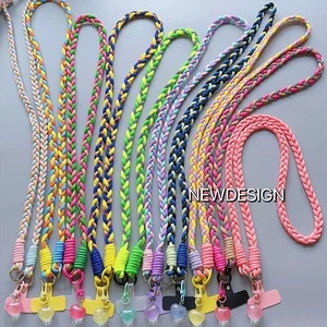 Anti-lost Braided Phone Lanyard Crossbody Hanging Rope Phone Charm Accessories - Photo 1 sur 16