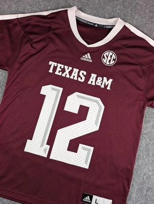 Camiseta de fútbol americano Texas A&M Aggies Adidas 12th Man para hombre grande granate Foto 1 de 4