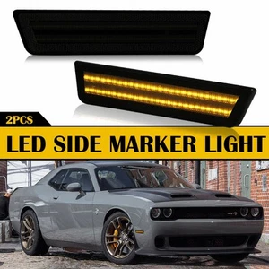 For 45518 Dodge Challenger LED Smoke Front Side Marker Lights Reflector Lamp Set - Foto 1 di 12