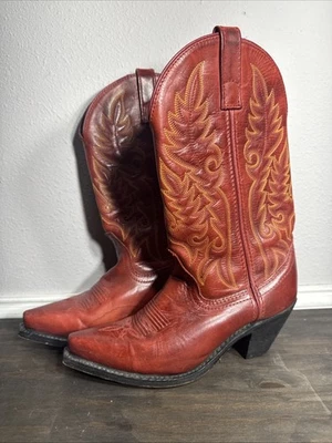 Botas occidentales para mujer Laredo de cuero rojo bordado con llama 51055 talla 6,5 M Foto 1 de 4