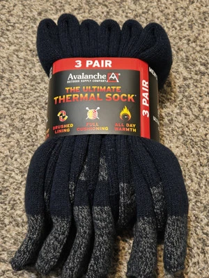Calcetín térmico Avalanche Outdoor Supply Ultimate para hombre 3 pares azul talla 6-12  Foto 1 de 2