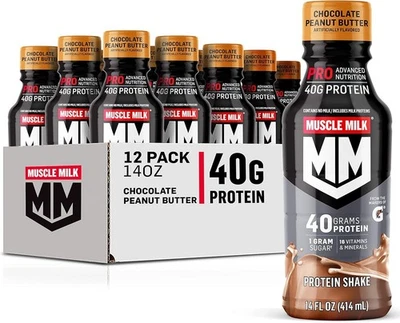 Muscle Milk Pro Series Batido de Proteínas Chocolate Mantequilla de Cacahuete 40g Paquete de 12 Foto 1 de 4