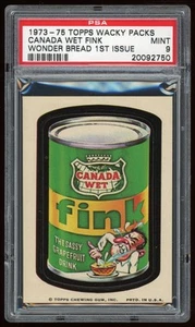 1973 Topps Wacky Packages pegatina Canadá Wet Fink Wonder Bread primera serie PSA 9 - Imagen 1 de 2