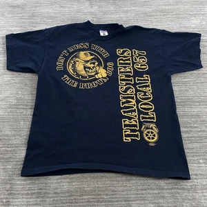 Teamsters Local 657 Hemd Herren 2XL marineblau hergestellt in den USA Union Grafik braun Hund UPS - Bild 1 von 7