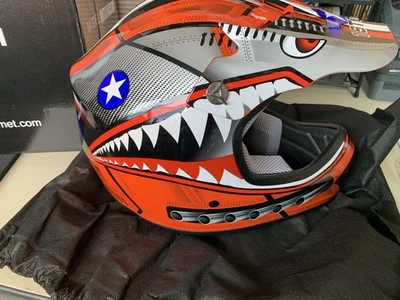 NEW Motocross Helmet Size S 1STORM Red Shark Boys - Image 1 of 4