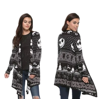 Disney The Nightmare Before Christmas Jack Fair Isle Girls Cardigan Size SM - Image 1 of 4