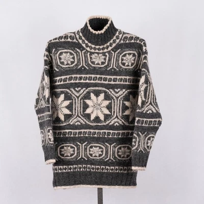 Suéter de Lana Cuello Simulado Isla Justa Tejido Grueso Gran Tamaño Años 90 Para Mujer MEDIANO Foto 1 de 4