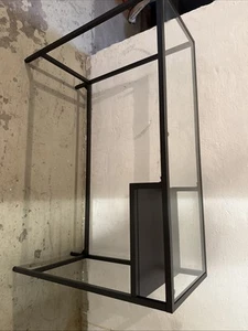 Ikea kleiner Schreibtisch mit Glas und kleine Ablagefläche in Schwarz - Bild 1 von 3