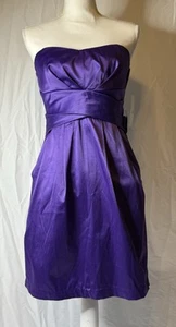 TEASE ME, Jr. -Satin Sheen Purple Dress with Sweetheart Neckline. - Picture 1 of 11