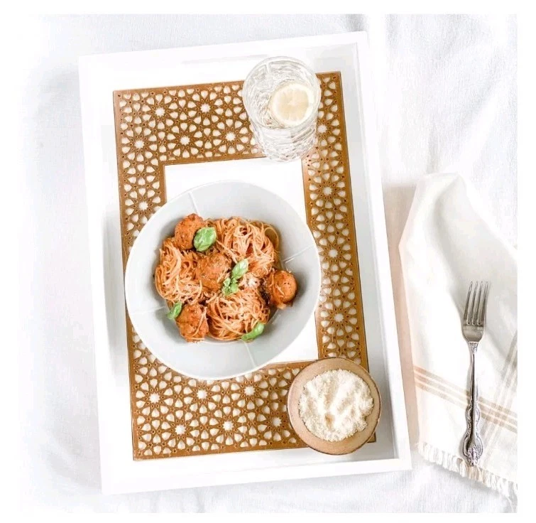 Luxury Geometric Tray White - Image 1 of 1