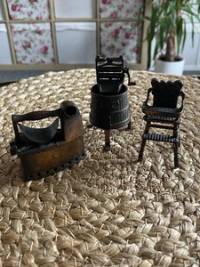 Vintage 1970s Miniature Durham Industries Dolls House Furniture Cast Metal - Picture 1 of 14