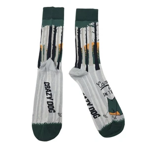 Crazy Dog Socks Camping Is In Tents Funny Novelty Gift Mens Womens Medium - Picture 1 of 5
