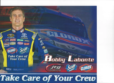 2012 BOBBY LABONTE "CLOROX" #47 NASCAR SPRINT CUP SERIES POSTCARD Cover