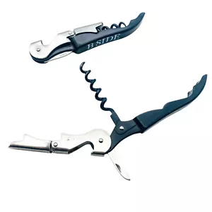 2 Pcs Duo Lever, Double Up Waiter's Friend Black Corkscrew Wine Bottle Opener - Picture 1 of 8