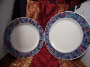 LOT OF 2 -Sango~ Deborah Mallow SPRING JEWEL 4819 12" Chop & 10.5" DINNER PLATES - Picture 1 of 8