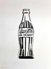 "Iconic Coca Cola Bottle Silkscreen Print in the Style of Andy Warhol