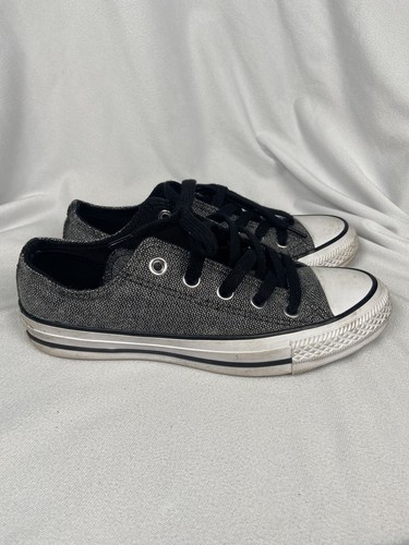 Scarpe Converse donna taglia 5 doppia linguetta 562457F sneakers basse nero bianco