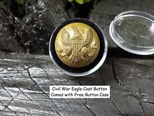 Old Rare Vintage Antique Civil War Relic Eagle Coat Button with Free Button Case