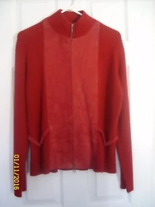 Cardigan- Brick Red Suede - Picture 1 of 2
