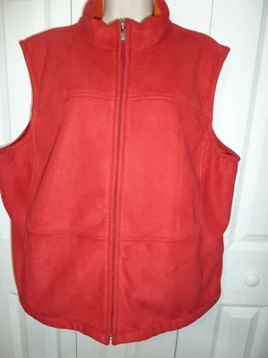 Chaleco forrado de lana Jamaica Bay para mujer rojo con forro polar naranja talla XL Foto 1 de 4