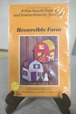 NEW 1979 Yours Truly Stuffed Patchwork Pattern "Reversible Farm" #3705 USA Made - Image 1 of 3