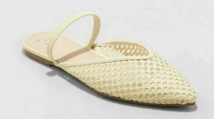 A NEW DAY Amabel Natural Woven Flats Sling Back Sleek Comfy Natural SZ 10 - Picture 1 of 5