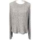 H&M Sweater Womens L Gray Cableknit Jumper