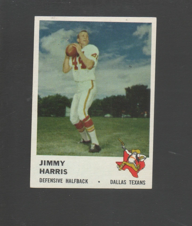 1961 Fleer Football Card #207 Jimmy Harris-Dallas Texans Near Mint Card - Image 1 of 1