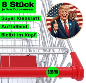 8 Stück Einkaufswagen Aufkleber 3cm Vinyl-Trump und Eichhörnchen Peanut - Picture 1 of 1