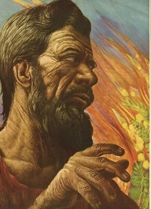 Guy Rowe. "Moses". Vintage 1949 Religious Biblical Lithograph Print. 9 X 12 - Picture 1 of 1