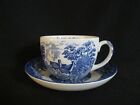 Wedgwood Romantic England Blue Teacup and Saucer Vintage China Made in England