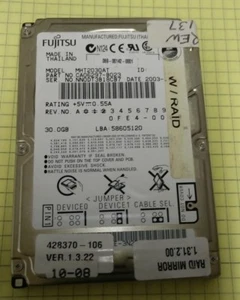 Fujitsu MHT2030AT 30GB 4,2K RPM 2,5" IDE Laptop Dysk twardy - Zdjęcie 1 z 1