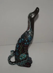 Statua scolpita cane levriero seduto in resina vintage/dipinta a mano Boho santa fe - Foto 1 di 9