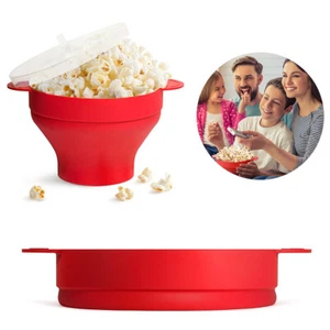 Popcorn Bowl Silicone Collapsible 2.8L Large Capacity Microwave Dishwasher Saf - Picture 1 of 10