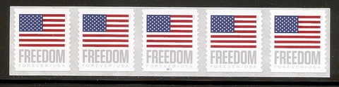 US Scott 5789 New 2023 Flag over Freedom PNC strip of 5, plate # B111 Cover