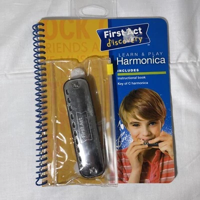 Harmonica Kids First Act Discovery Learn and Play Harmonica With Chrome Book New - Image 1 of 4