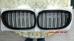 MIT M LOOK GLOSS BLACK FRONT KIDNEY GRILLE BMW F01 F02 F03 7 SERIES 2008-2015 - Picture 1 of 4