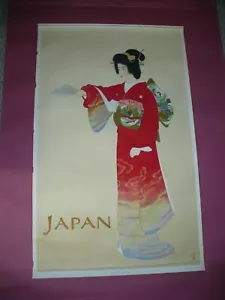 ORIGINAL JAPAN 1950'S-60'S TOURIST ASSOCIATION MITSUMURA GEISHA TRAVEL POSTER - Picture 1 of 2