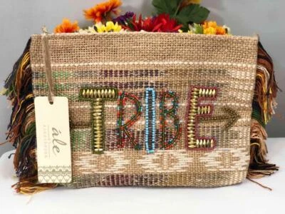NWT ‘ale by alessandra Tribe Beaded Large Clutch with Fringe Detail - Image 1 of 4