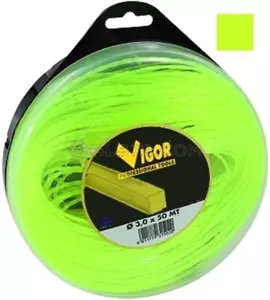 FILO DECESPUGLIATORE TAGLIAERBA VIGOR QUADRO IN NYLON GIALLO MT.50 MM. 3 - Foto 1 di 1