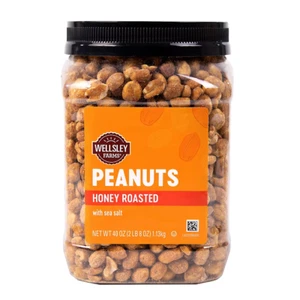 Wellsley Farms Honey Roasted Dry Roasted Peanuts, 40 oz.(NO SHIP TO CA STATE) - Picture 1 of 4