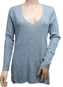 TOPSHOP Ladies Knitted Ribbed V Neck Long Sleeved Tunic Top UK 8 MRRP £36 - Picture 1 of 3