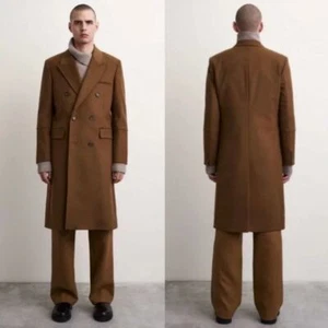 Tiger of Sweden Anson Wool Cashmere Long Coat Double Breasted Size XS or 44 NEW - Picture 1 of 11