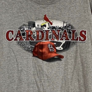 St Louis Cardinals 2XL T-Shirt Men's Gray Unique Graphic Genuine Merchandise A1 - Picture 1 of 7