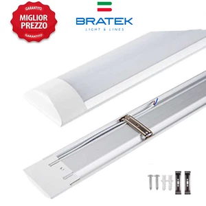 Plafoniera Reglette Neon Led Soffitto 60 120 Luce Fredda Naturale barra piatta - Imagen 1 de 4