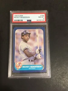 1986 FLEER RICKEY HENDERSON, #108, PSA 8, HOF (Free Shipping On Any 3!) - Picture 1 of 2
