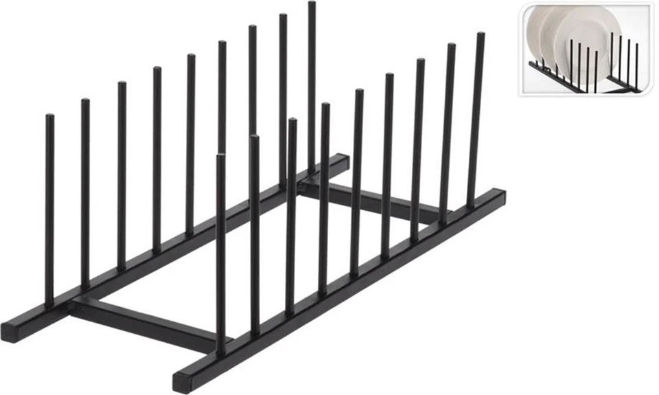 Soporte para placas metálicas de otras marcas 34,5x12,5 cm negro Foto 1 de 1