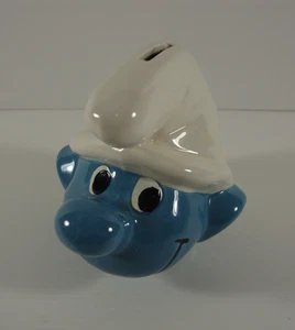 Smurfs Porcelain Head Novelty Coin Bank Money Box Peyo Sepp - Picture 1 of 8